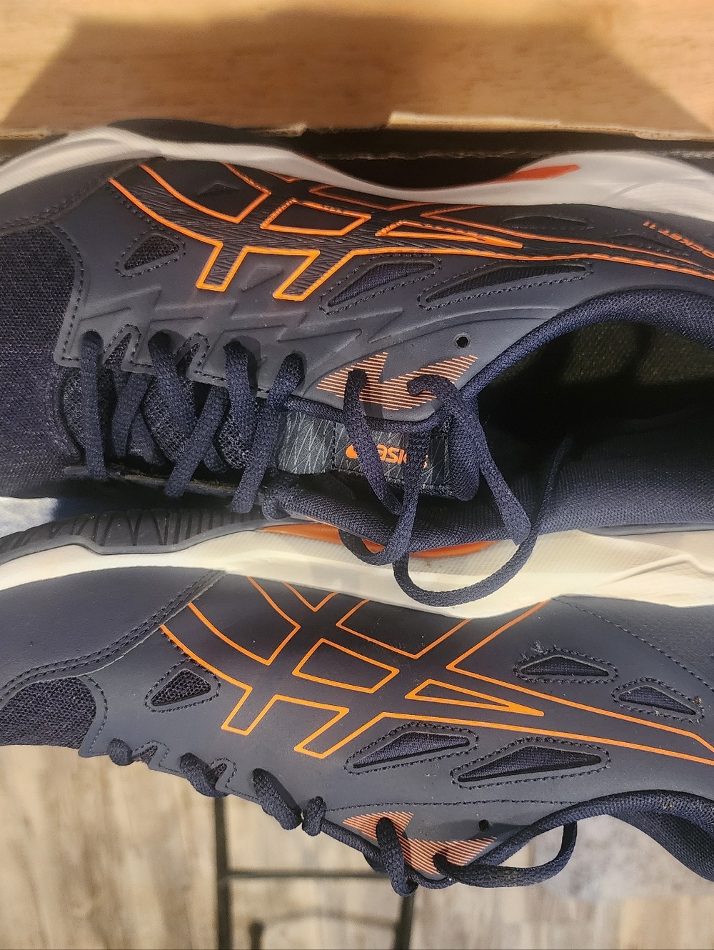 Asics Navy and Orange Gel-Rocket 11 Volleyball Shoes - Picture 6 of 6